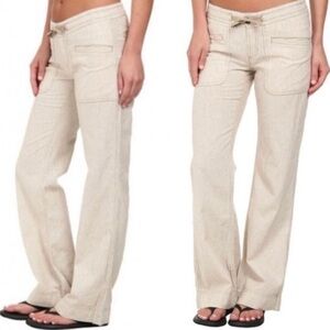 The North Face Larison Wide Leg Pants White and Tan Pinstriped Size 16